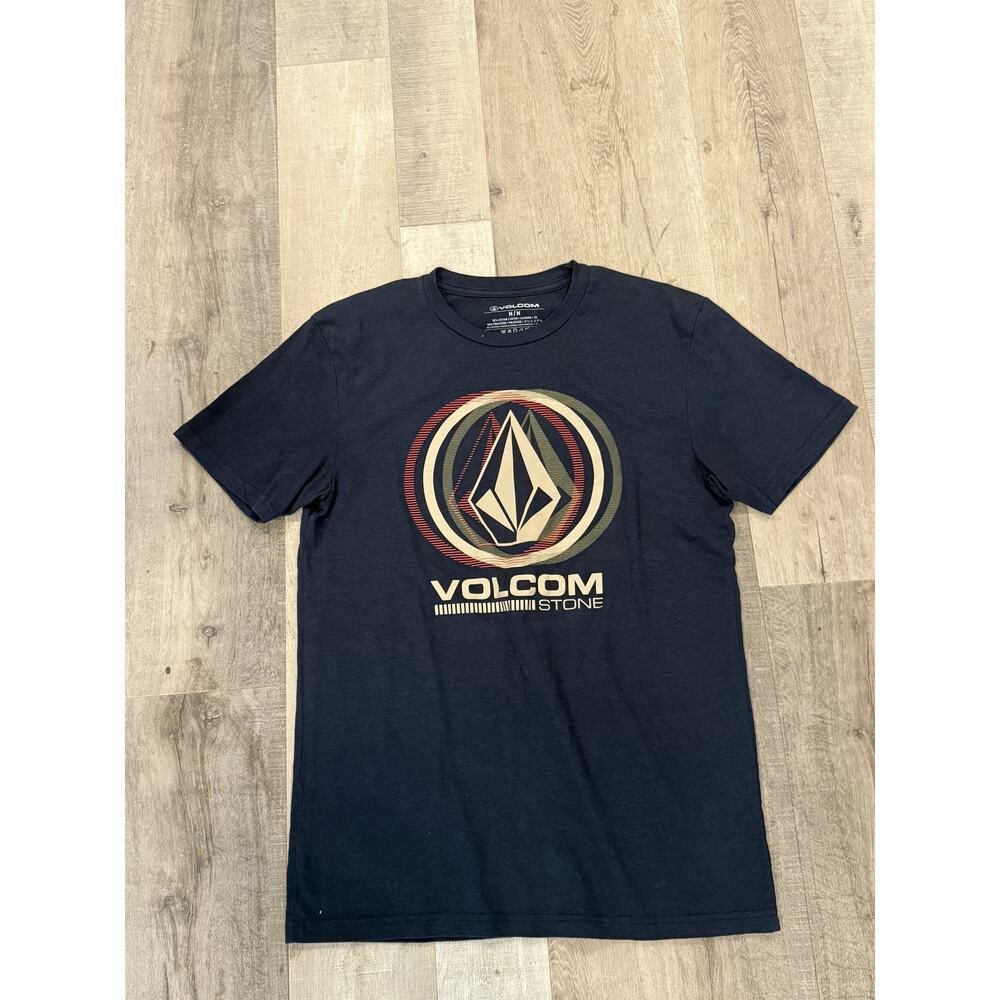 Volcom Stone Shirt Mens Medium Black Logo Graphic Skate Casual Tee Soft Blend